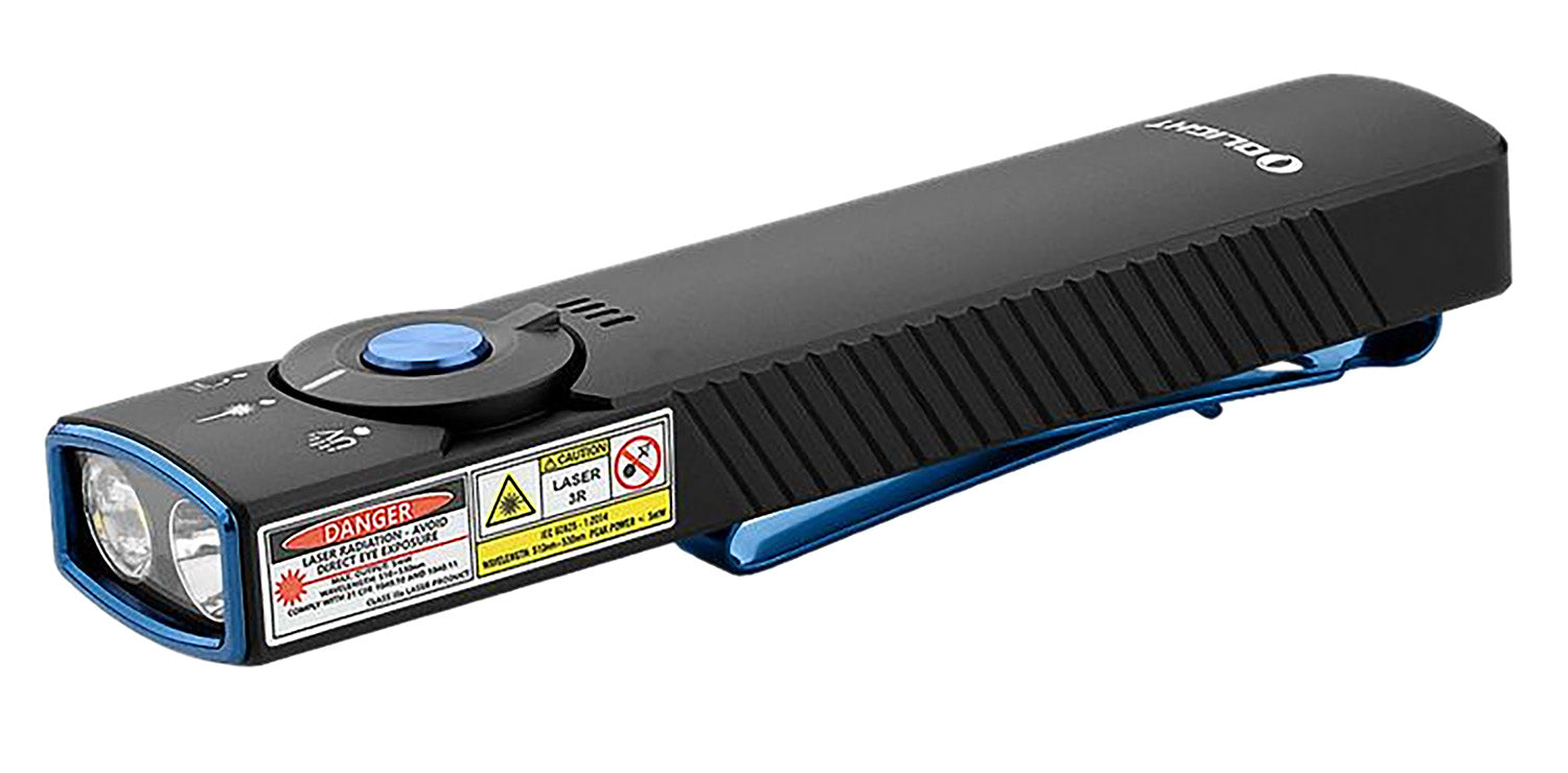 Olight Arkfeld Pro Black Anodized 1,300 Lumens 3-in-1 EDC Flashlight with Green Laser and UV