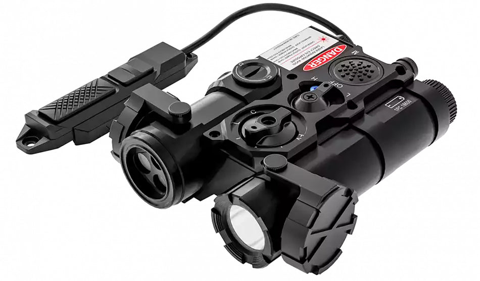 AGM WLAD-CLA1-B1 Black Weapon Mounted Dual Laser Green IR Illuminator 300 Lumen Flashlight