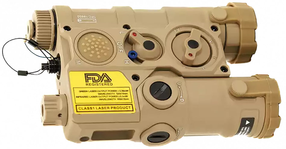 AGM WLAD-CLA1-T1 Tan Weapon Mounted Dual Laser UV IR Illuminator 300 Lumen Flashlight
