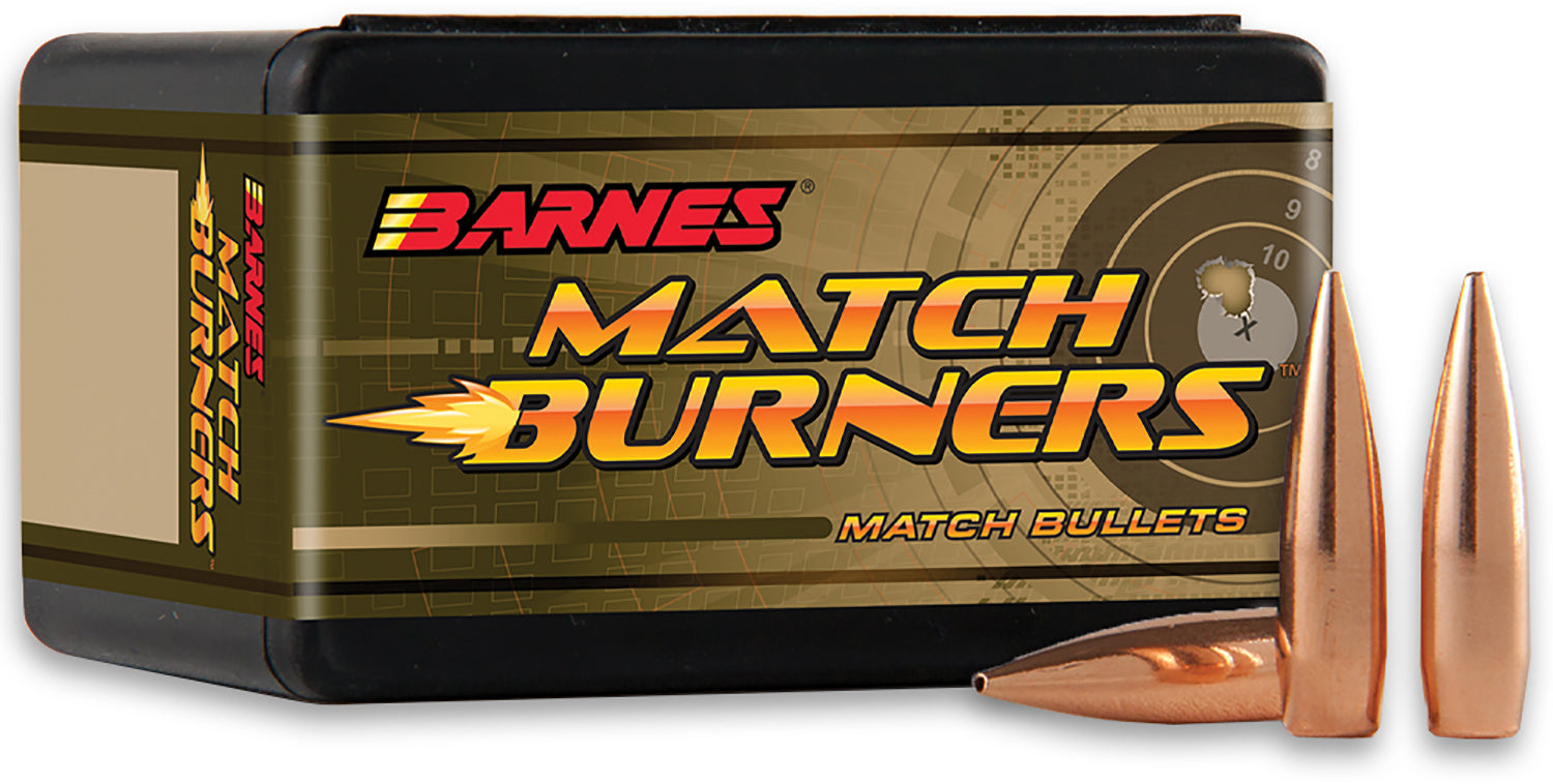 Barnes Match Burners 22 Cal 77gr Boat Tail Bullets 100/Box