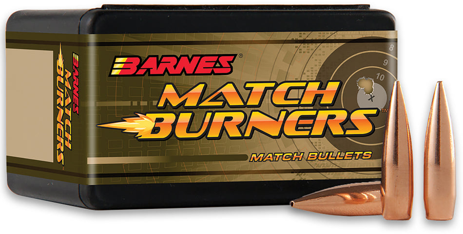 Barnes Match Burners 22 Cal 77gr Boat Tail Bullets 100/Box