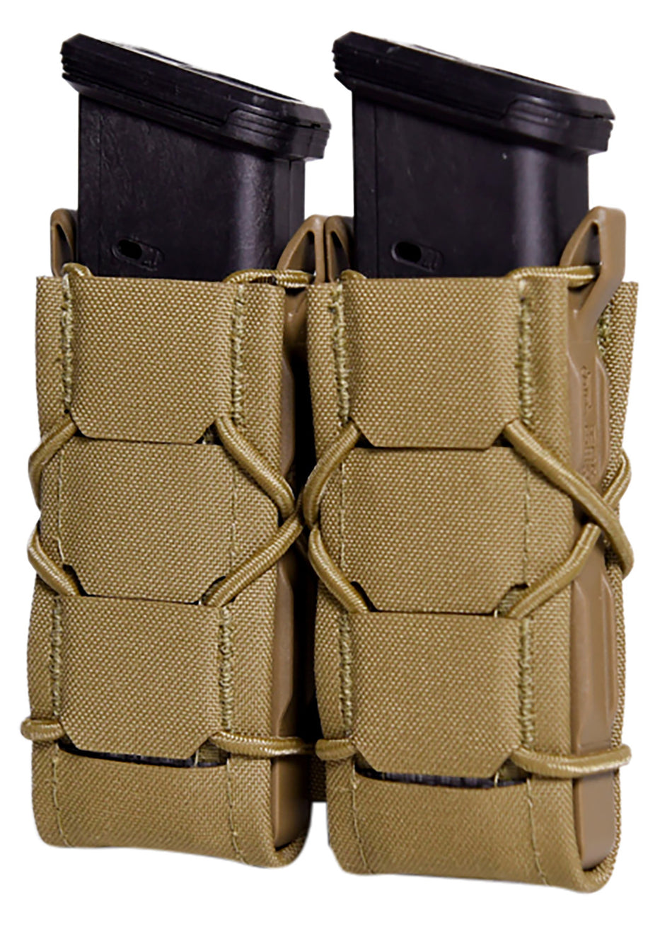 High Speed Gear 24PT02CB TACO Gen 2 Double Coyote Brown MOLLE Mount Pistol Mag Pouch