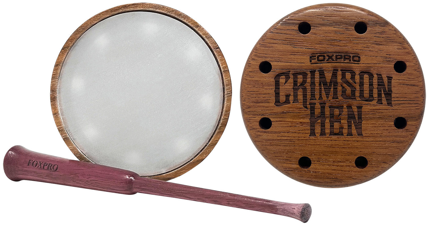 Foxpro Crimson Crystal Turkey Friction Pot Call - Cherry Wood Body