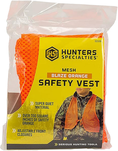 Hunters Specialties HS02006 Hunter Safety Vest Orange Mesh Chest OSFA