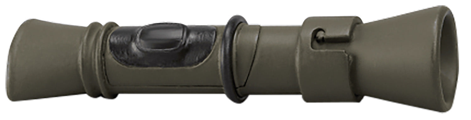 Wayne Carlton's Bull Hooker Elk Cow Call, Mouth-Blown, Green with Carrying Lanyard