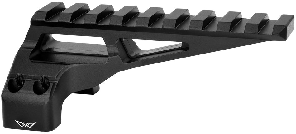 Warne 7861M 35mm Tube Diving Board Mount Black Anodized Aluminum Rifle Rail Accessory