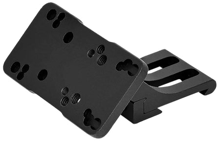 Warne 6110ML Left-Handed 45 Offset Reflex Mount Black Aluminum Compatible with Trijicon RMR/Vortex Viper/Sig Romeo3