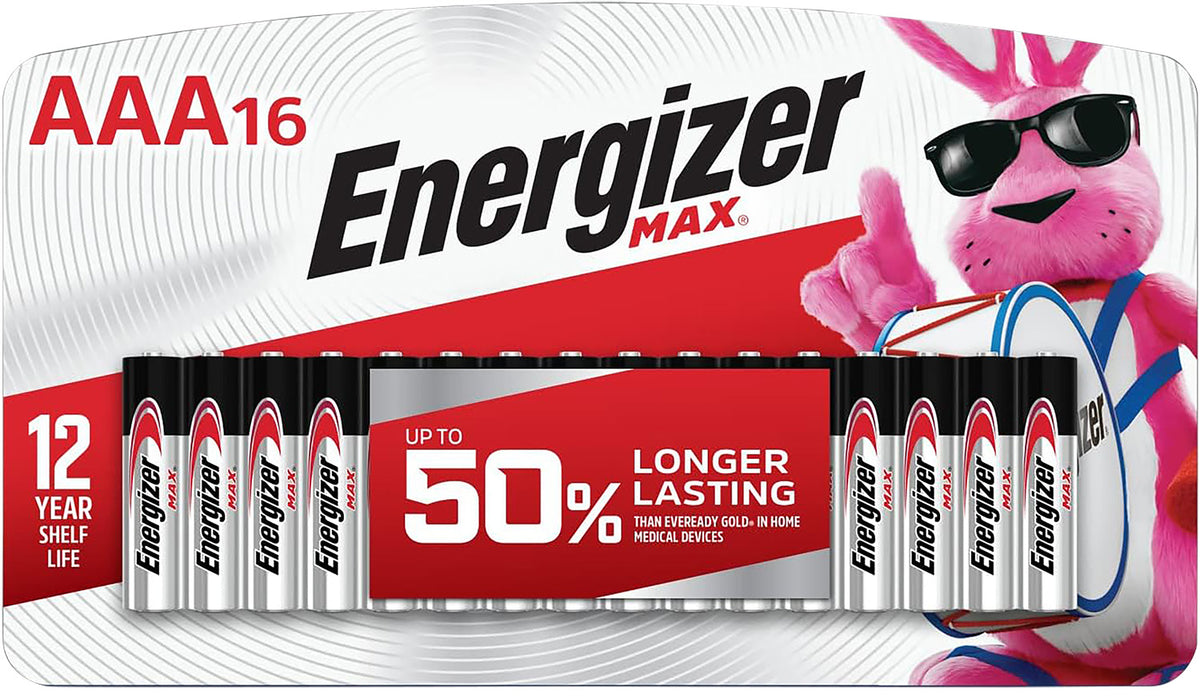 Energizer MAX E92LP16F3 1.5 Volt AAA Alkaline Battery 16-Pack