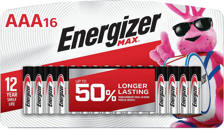 Energizer MAX E92LP16F3 1.5 Volt AAA Alkaline Battery 16-Pack