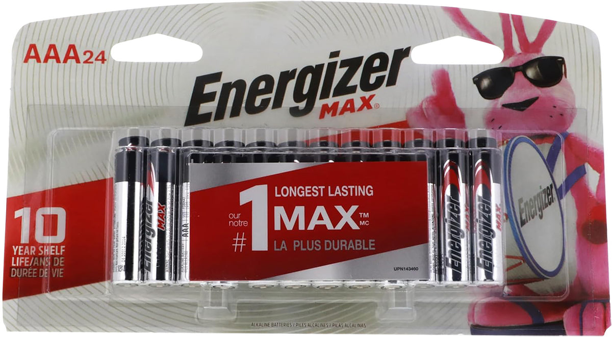 Energizer MAX E92BP24E4 1.5 Volt AAA Alkaline Battery 24-Pack