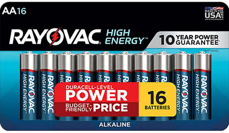 Rayovac High Energy AA 1.5V Alkaline Batteries 16-Count Single Pack