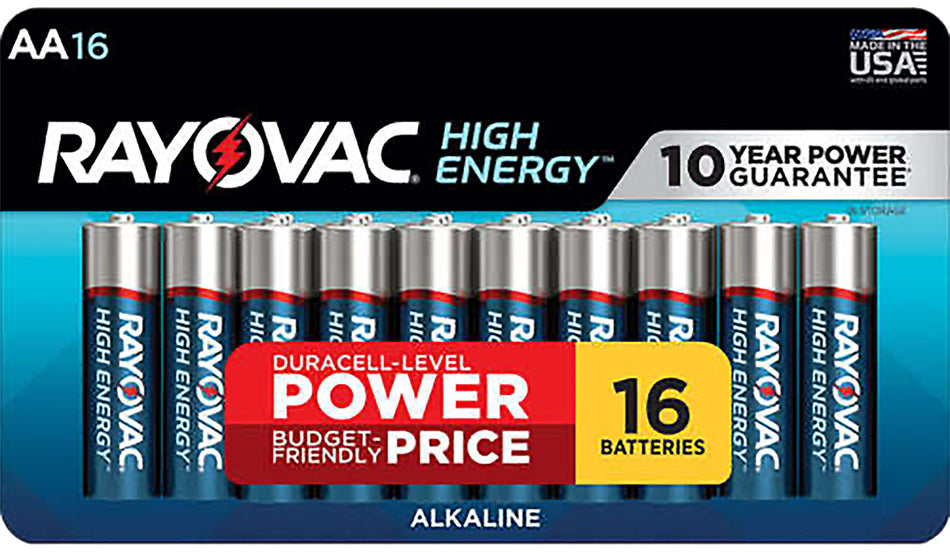 Rayovac High Energy AA 1.5V Alkaline Batteries 16-Count Single Pack