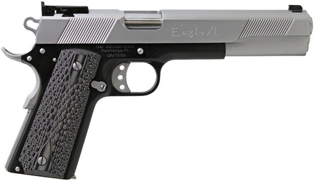 Iver Johnson Arms EAGLEXL10TT Eagle Deluxe 10mm Auto 8+1 6" Steel Barrel, Hard Chrome Serrated Steel Slide, Matte Black Steel Frame w/Beavertail, Black/Gray G10 Grip