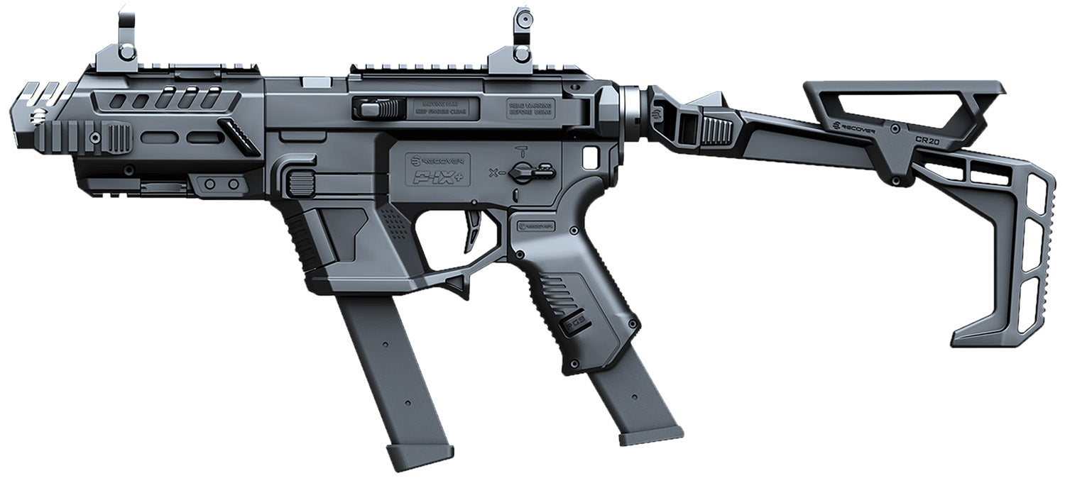 Recover Tactical PIXPBFST01 Black Metal Front Guard Folding Stock P-IX+ Basic PG9