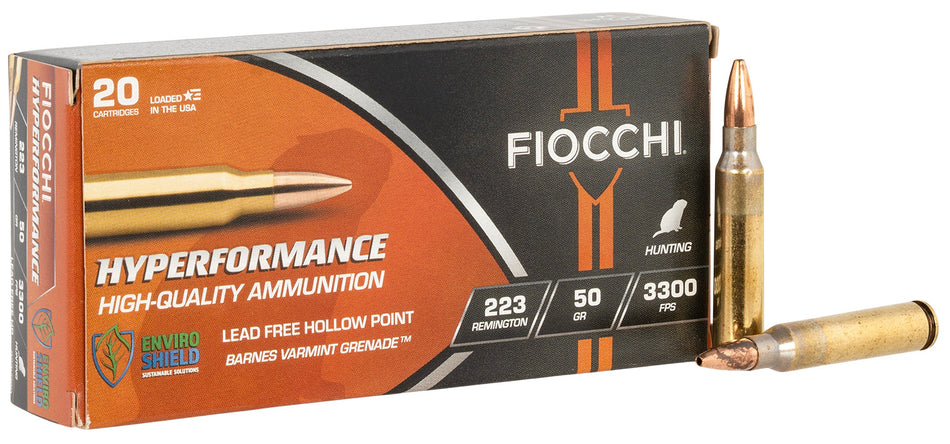 Fiocchi  .223 Remington 50 grain Jacketed Hollow Point ammunition
