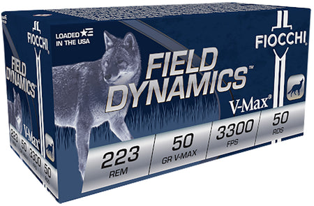 Fiocchi 223HVA20 Field Dynamics 223Rem 50gr V-Max 20 Per Box/10 Case