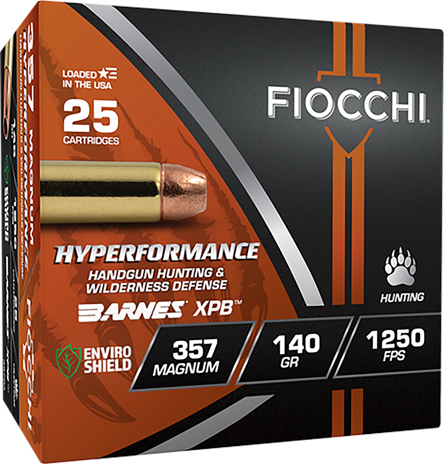 Fiocchi Hyperformance Hunt .357 Magnum 140 grain XPB Jacketed Hollow Point ammunition
