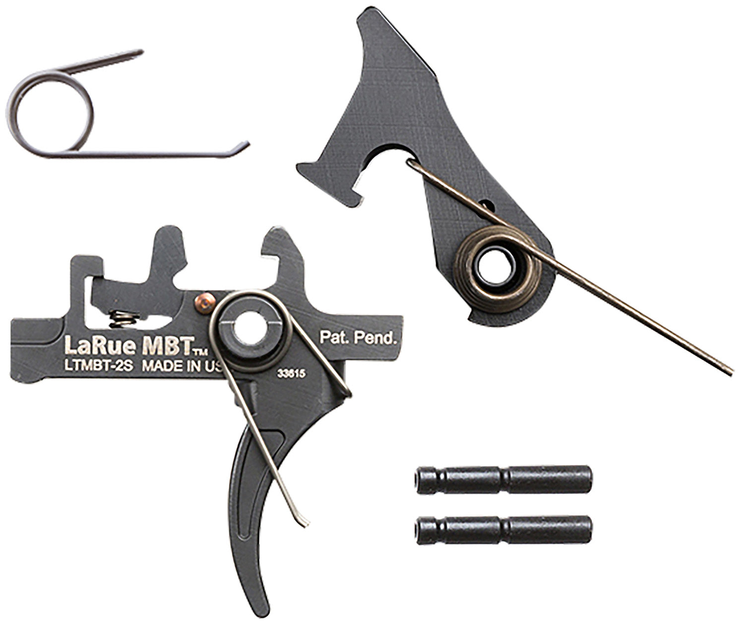 LaRue Tactical LTMBT2S Two-Stage Curved Trigger Black S7 Steel AR10/AR15