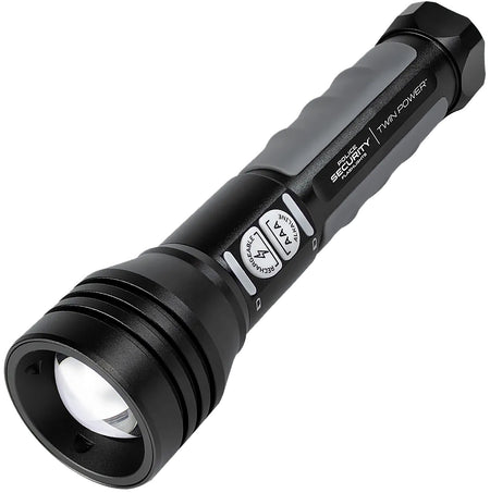 Lb Marketing 97948 Twin Power Dual-Power Compact Flashlight Black 265/600 Lumens White LED