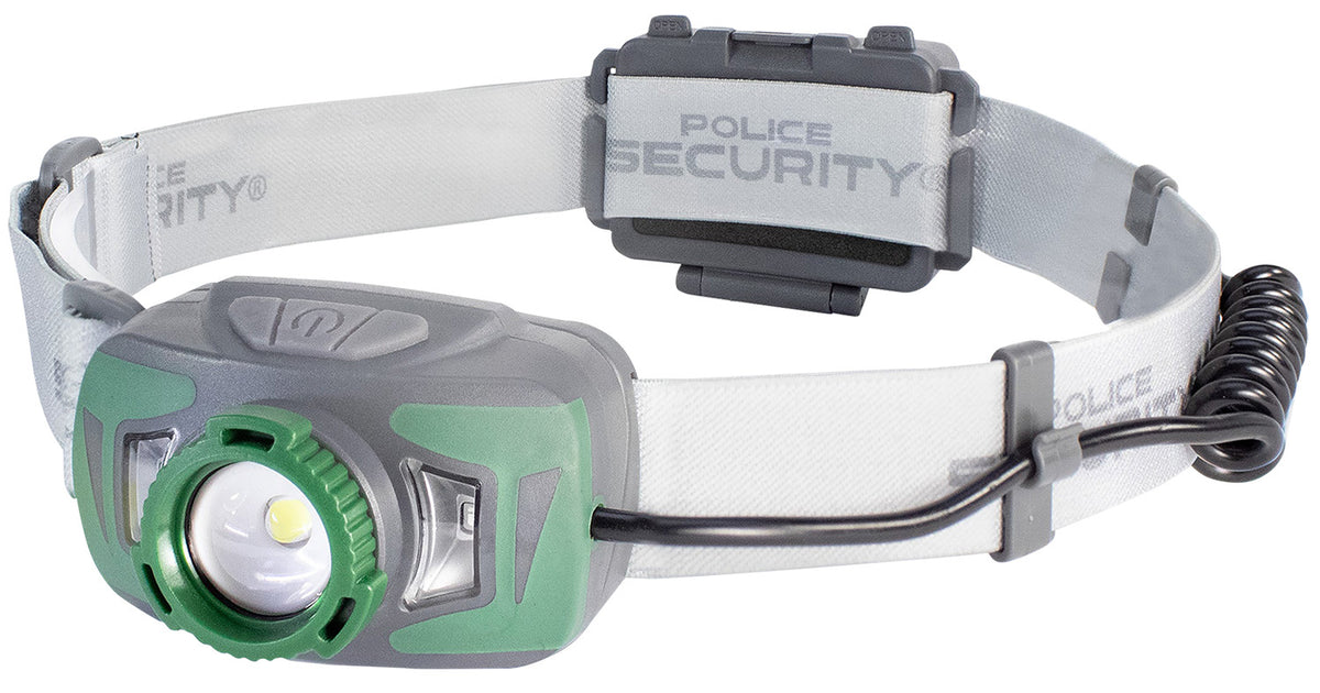 Police Security 97708 Gray 800 Lumen Twin Power Ryder Rechargeable Headlamp