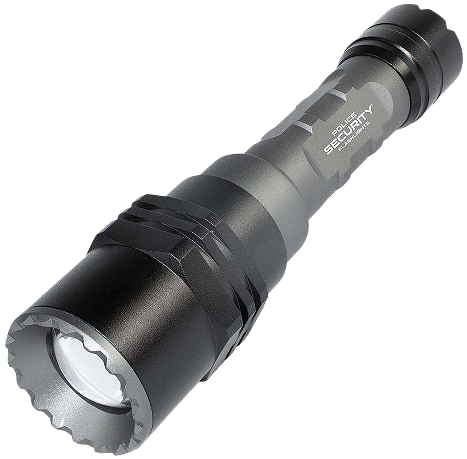 Police Security 97739 Gray 700 Lumen Long Throw Rechargeable Flashlight White LED