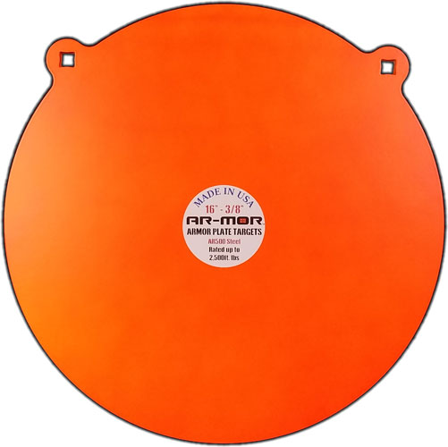 AR-MOR 16" Round Orange Steel Gong AR500 3/8 Inch Thick