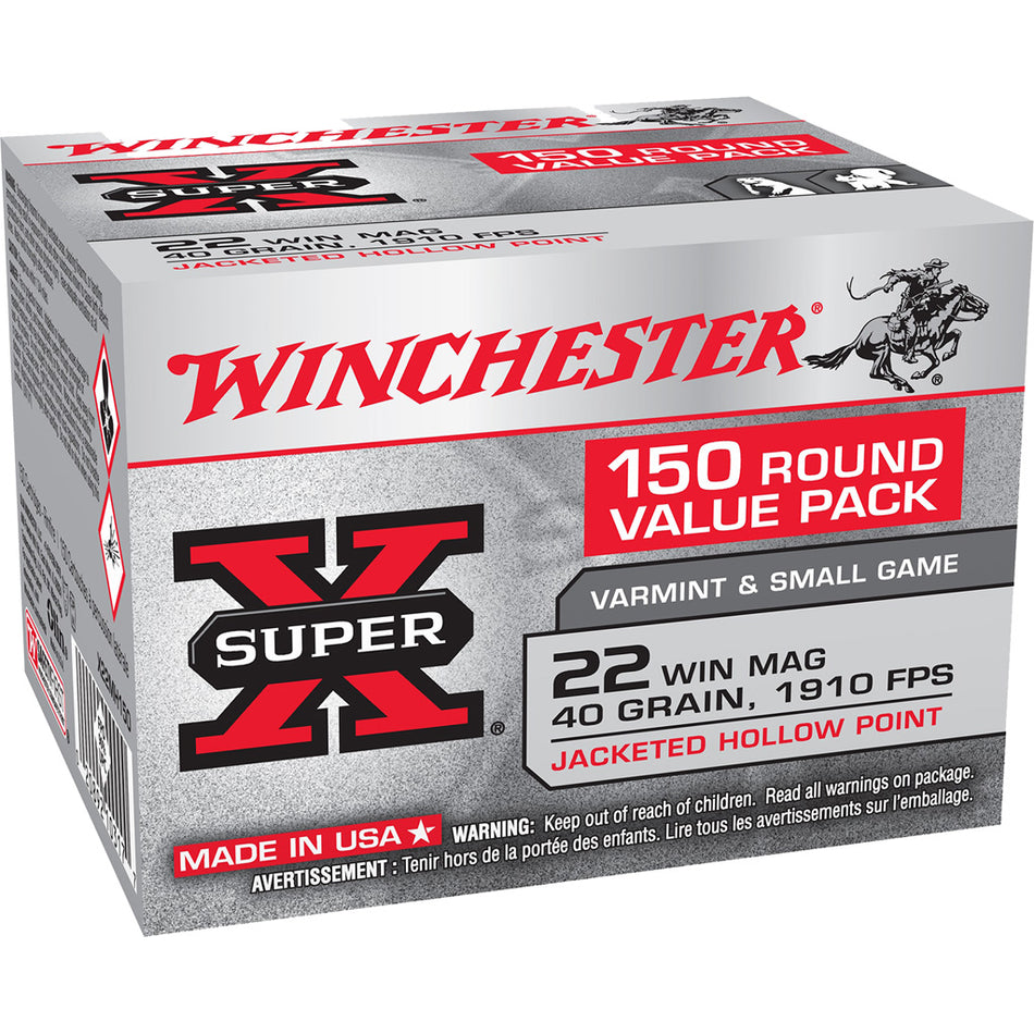 Winchester Super X Jacketed Hollow Point 40 Grain .22 WMR 1910 fps