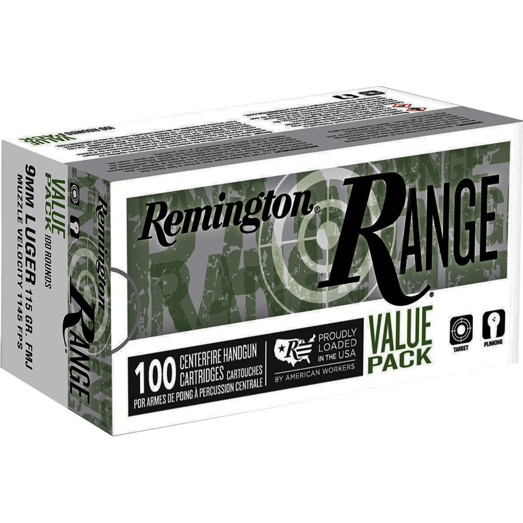 Remington Range Value Pack 9mm Luger / Parabellum 115 grain Full Metal Jacket ammunition