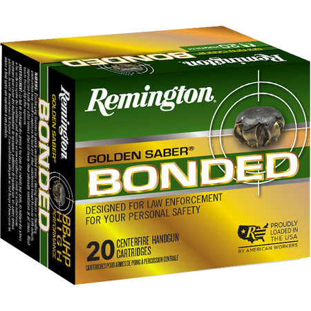 Remington Golden Saber Bonded Brass Jacketed Hollow Point 180 Grain .40 S&W 1015 fps
