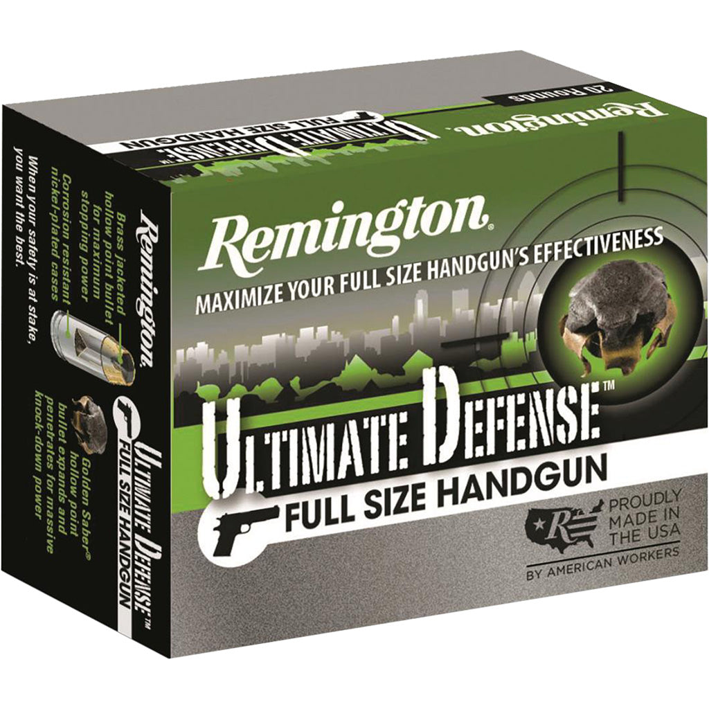 Remington Ultimate Defense Brass Jacket Hollow Point 185 Grain .45 ACP/Auto 1015 fps