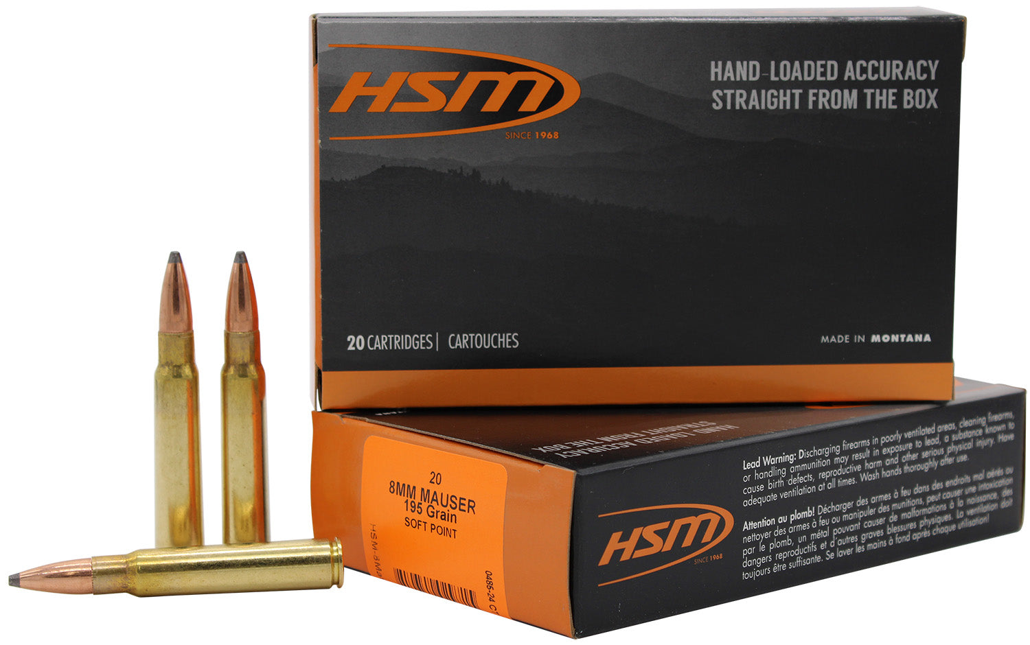 HSM  8mm Mauser 195 grain Soft Point ammunition