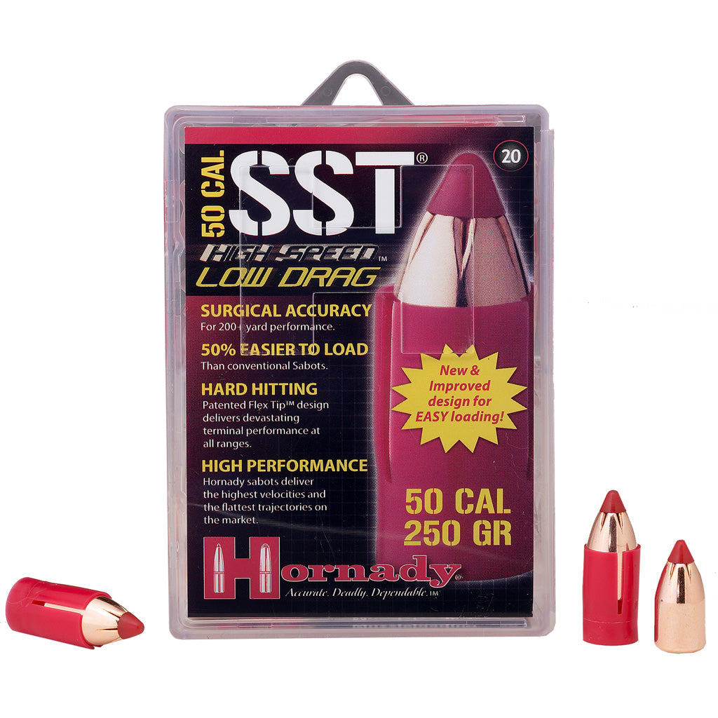 Hornady 50 Cal. SST Low Drag Muzzleloading Sabot with Bullet 250 gr. 20 rd.