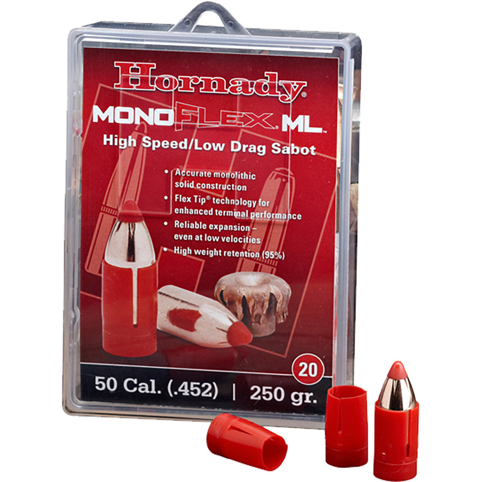 Hornady 50 Cal. Monoflex Low Drag Muzzleloading Sabot with Bullet 250 gr. 20 rd.