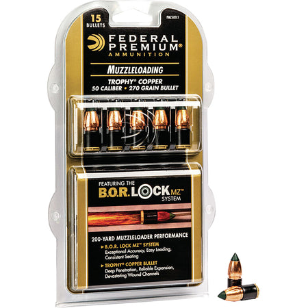 Federal Premium Trophy Copper 270 gr. 50 Caliber Muzzleloader Bullets 15 Count