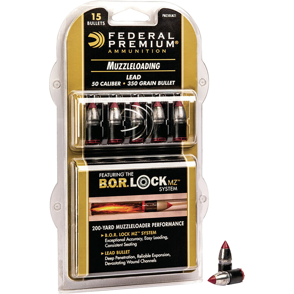 Federal Premium 350 gr. 50 Caliber Lead Muzzleloader Bullets 15 Count
