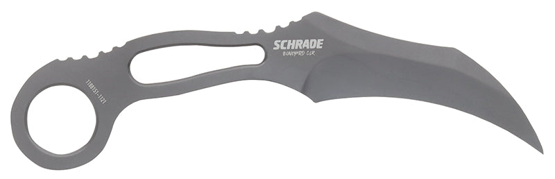 Schrade Boneyard CLR Karambit Fixed Blade Knife with Injection-Molded Sheath