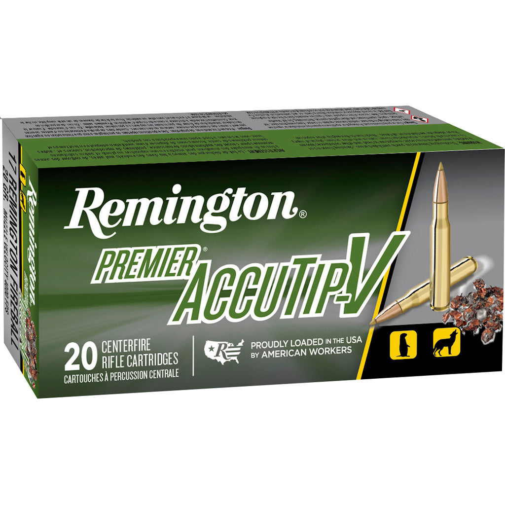 Remington Premier .17 Remington 20 grain AccuTip-V Boat Tail ammunition