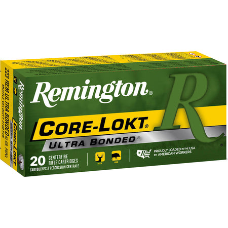 Remington Core-Lokt .223 Remington 62 grain Ultra Bonded Pointed Soft Point ammunition