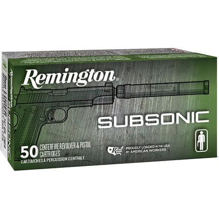 Remington Subsonic 9mm Luger / Parabellum 147 grain Flat Nose Enclosed Base ammunition