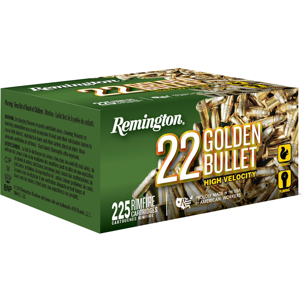 Remington 22 Golden Bullet .22 Long Rifle 36 grain Plated Hollow Point ammunition