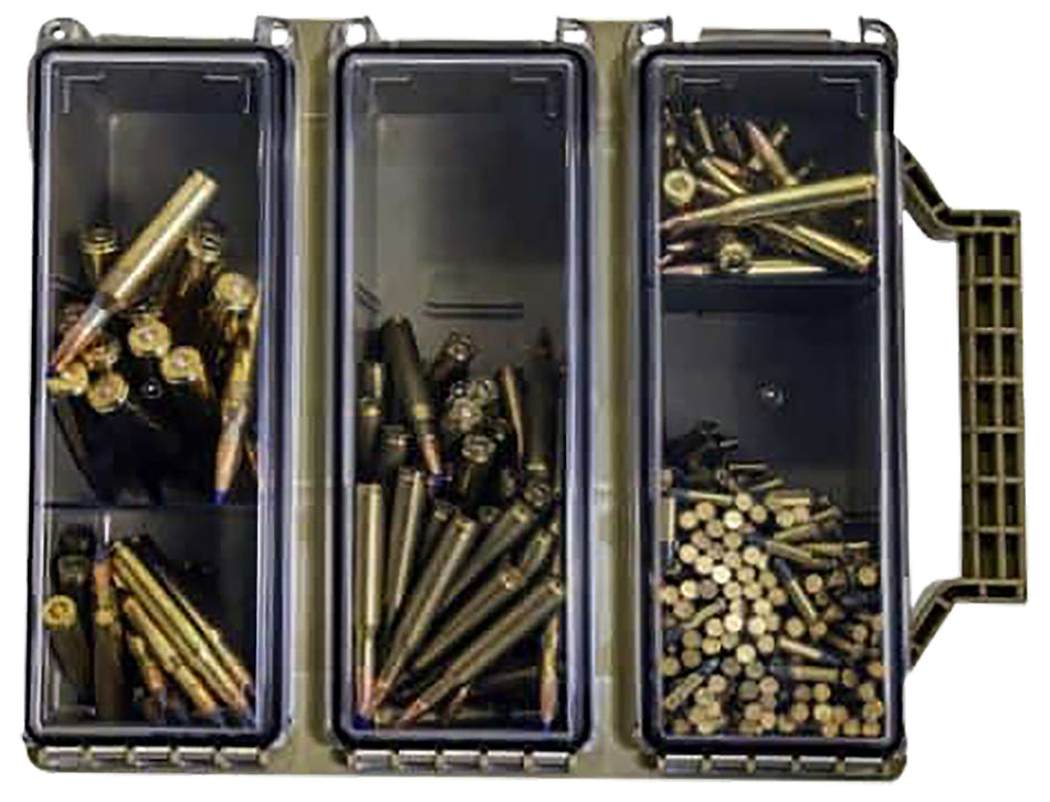 Berry's 33805 3-Cell Tri-Can Ammo Storage Container Tan Plastic