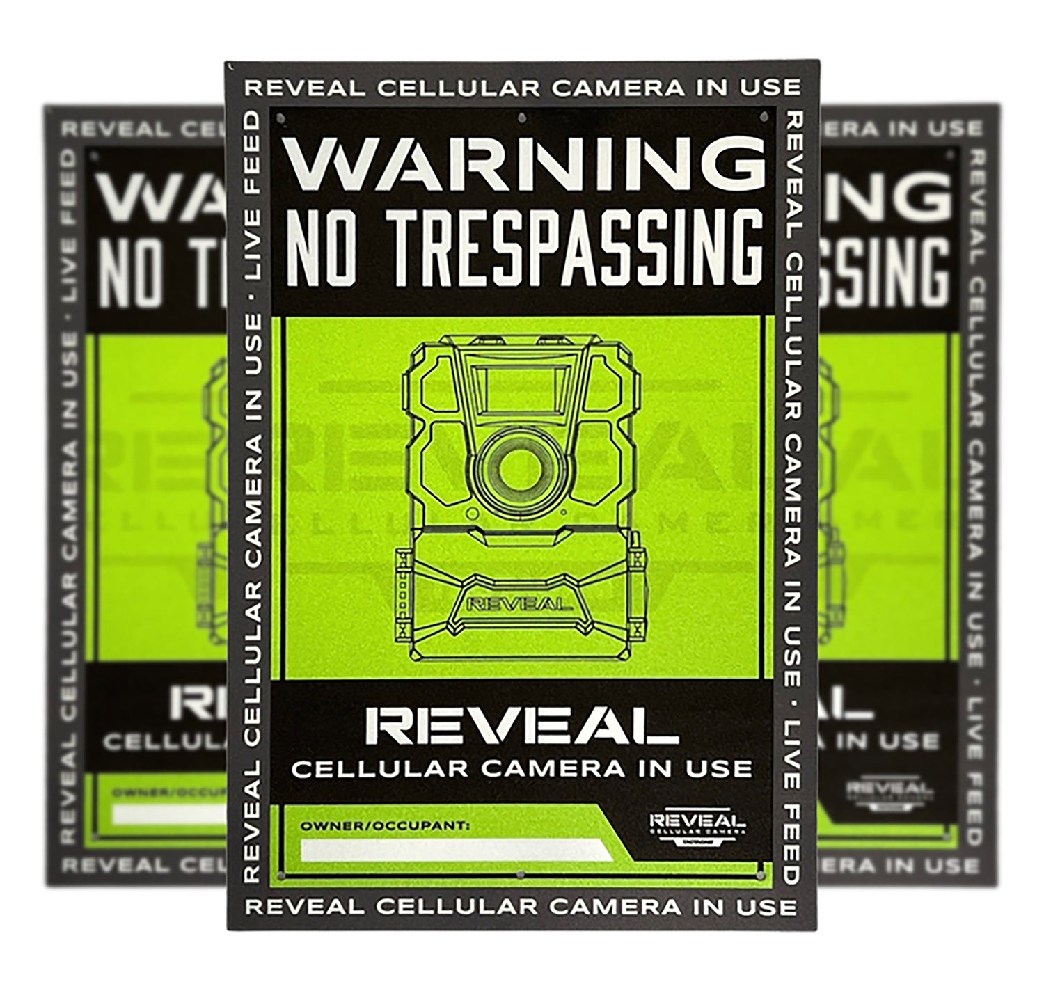 Tactacam Reveal No Trespassing Sign High-Visibility Durable Plastic Trail Camera Sign