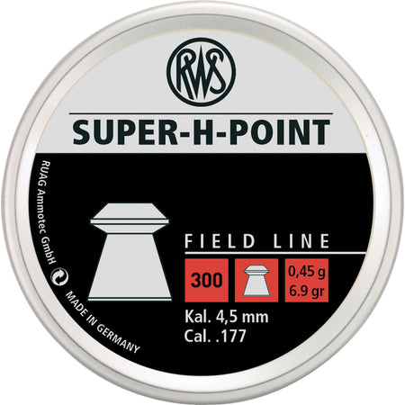 RWS .177 Caliber Super-H-Point Airgun Pellets 300 ct. Metal Tin