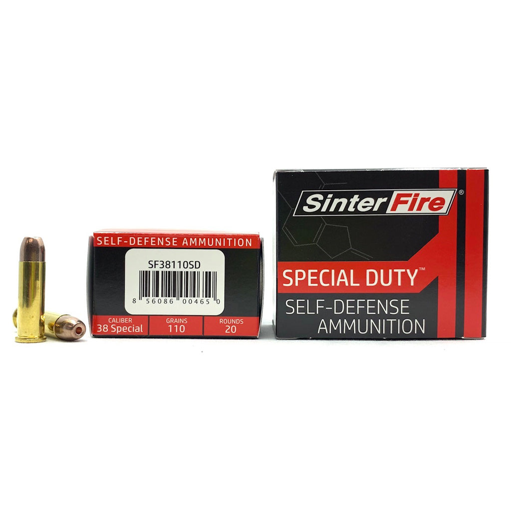 Sinterfire Special Duty Pistol Ammo 38 Special 110 gr. HP 20ct NO CC FEE