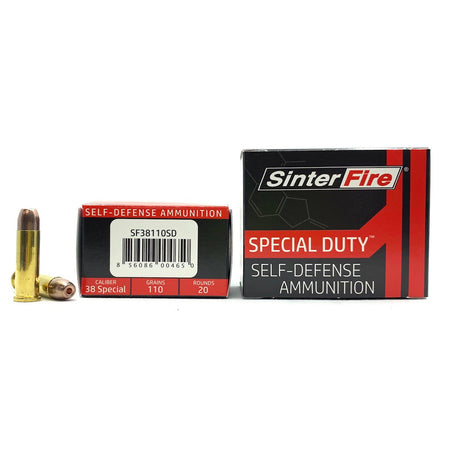 Sinterfire Special Duty Pistol Ammo 38 Special 110 gr. HP 20ct NO CC FEE