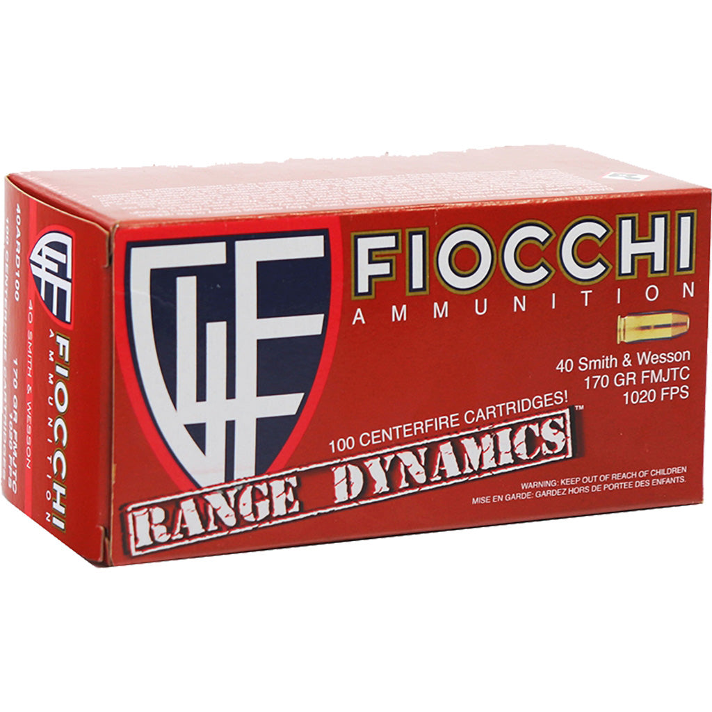 Fiocchi Range Dynamics Full Metal Jacket Truncated Cone 170 Grain .40 S&W 1020 fps