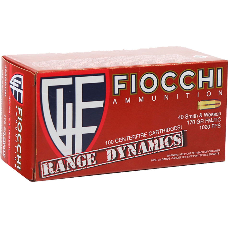 Fiocchi Range Dynamics Full Metal Jacket Truncated Cone 170 Grain .40 S&W 1020 fps