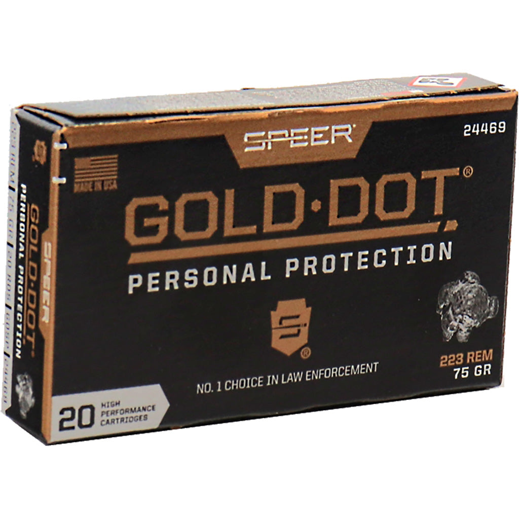 Speer Gold Dot Hollow Point Personal Protection .223 Remington 75 grain Soft Point ammunition