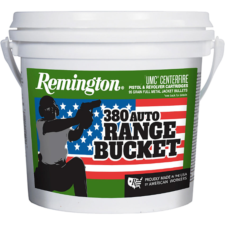 Remington UMC Range Bucket .380 ACP/Auto 95 grain Full Metal Jacket ammunition