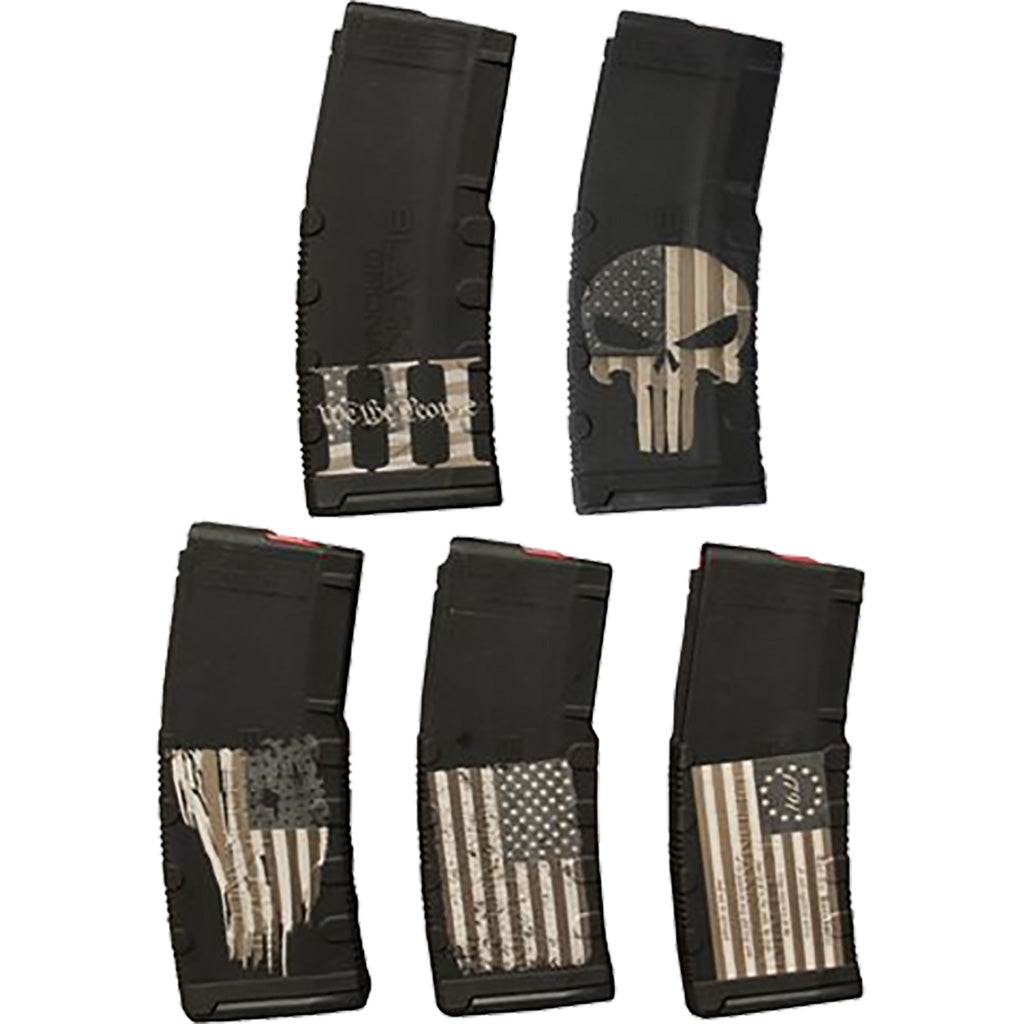 Black Rain Ordnance AR15 Magazine 5-Pack 30 rd. American Theme Package 1 Laser Engraved